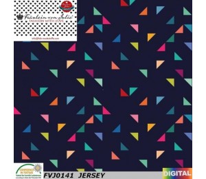 Jersey - Frl. von Julie dunkelblau Triangles bunt